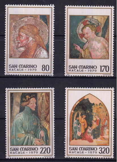 1979 San Marino Natale 4 valori nuovi Sassone 1045-8
